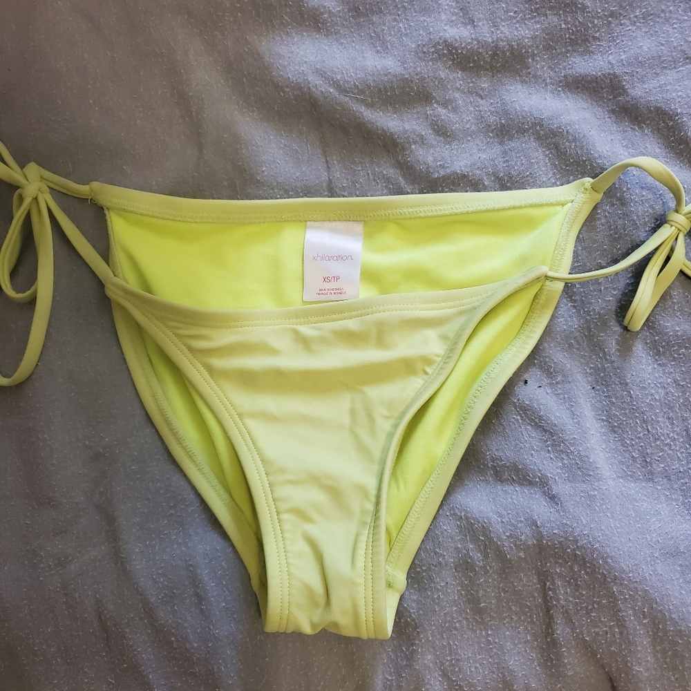 Yellow string swim bottom